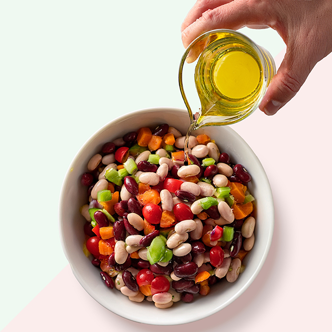 Pouring Oil into Confetti Bean