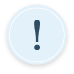 Exclamation mark inside a blue circle