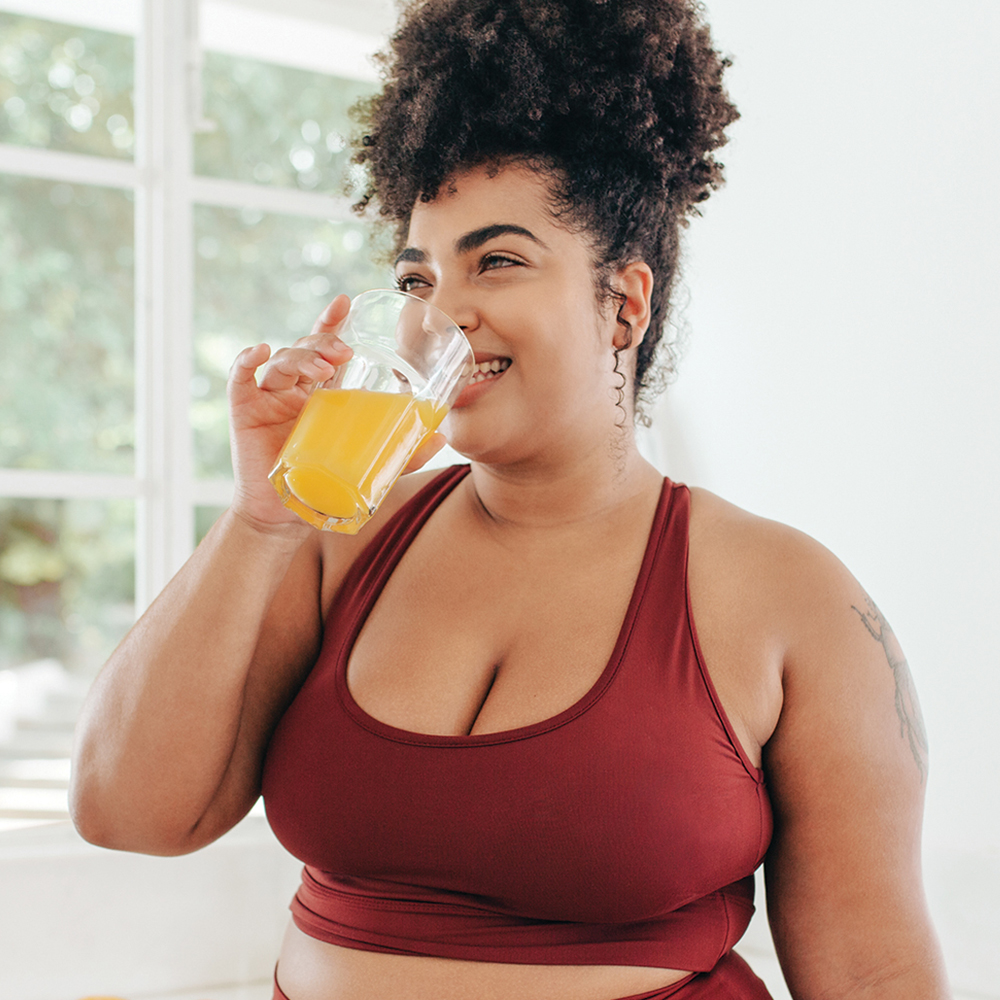 Lady Drinking Juice